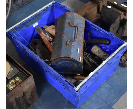 A Box of Various Vintage Tools, Toolbox etc 