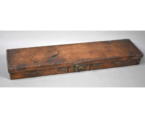 A Vintage Leather Shotgun Case with Fitted Interior, 78.5cms Long 