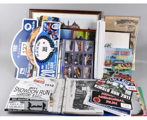 A Collection of Various Printed Ephemera relating to Motoring, Prints and Reproduction Number Plates, Posters and Ring Binder