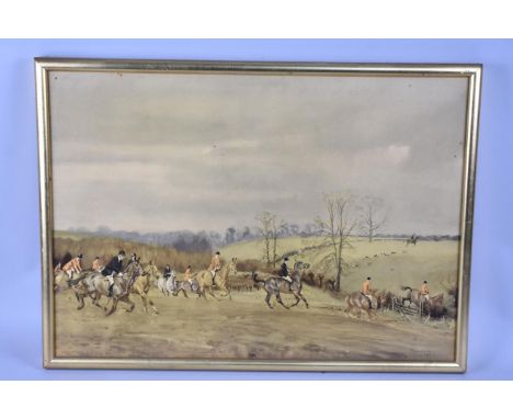 A Framed Hunting Print, "The Whaddon Chase at Waterloo", After Michael Lyne, 52x37cms 
