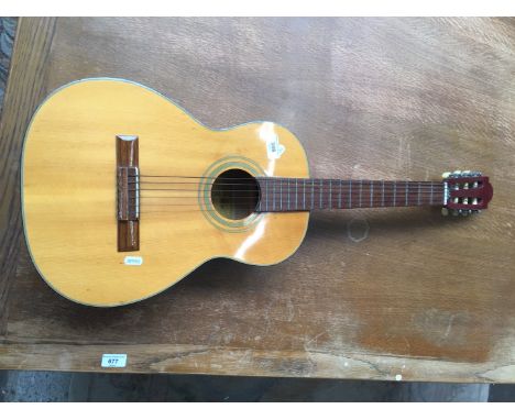 An Angelica Japanese made Parlour guitar model 2850 natural finish 