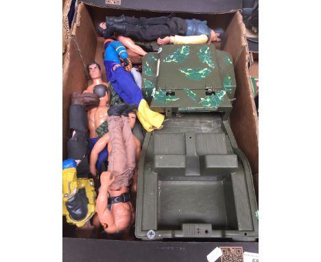 A box of Action man, etc 