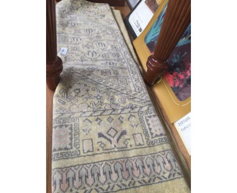 A Turkish carpet with certificate approx. 100cm x 100cm. 