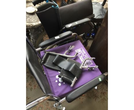 A foldable wheelchair and a commode chair 