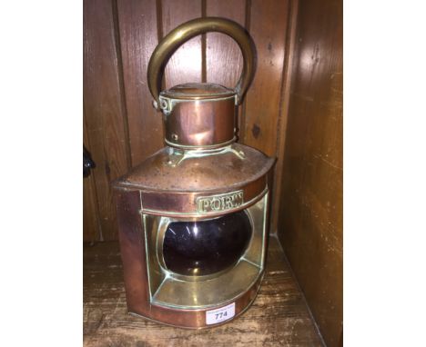 Small copper Port ships lamp 