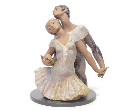 Lladro gres figure group 'Passionate Dance' Large Lladro gres figure group of a couple dancing titled 'Passionate Dance', mod