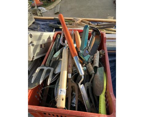A box of garden tools COLLECT ONLY