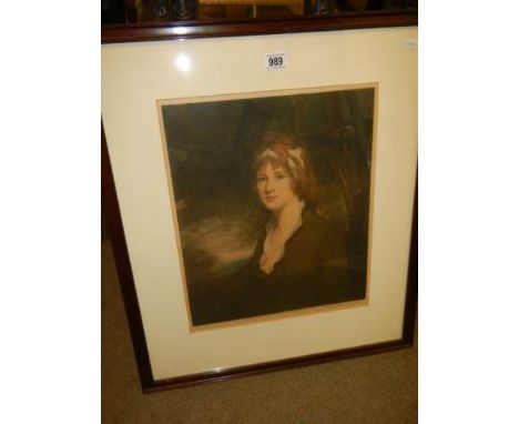 A framed and glazed female portrait signed T Hamilton-Crawford, COLLECT ONLY.