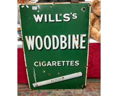 A Wills Woodbine enamel sign, COLLECT ONLY.