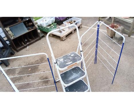 A large 3 step ladder &amp; Airers