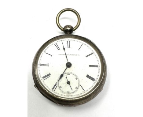 STERLING SILVER Gents Key-wind Pocket Watch Working ELGIN 