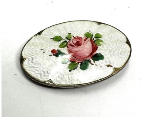 A silver enamel floral brooch by Ivar Holth, Norway (7g) 