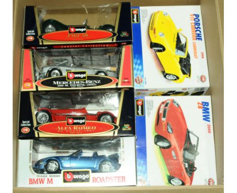 Bburago a boxed group to include 3006 Jaguar SS 100 1937, 33923 Mercedes-Benz 300 SL Touring (1957), 55909 Porsche 911 Carrer