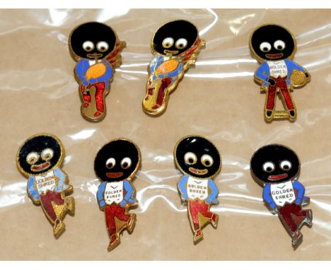 Robertson's golly vintage badges: (1) &amp; (2) Bagpiper, impressed F &amp; S and F &amp; S B'HAM, Dodds reference 40b; (3) T