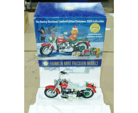 Franklin Mint - a boxed B11ZK68 Harley Davidson Electra Glide "The Harley Davidson Limited Edition Christmas 2000 Collectible