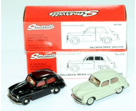 Somerville Models a boxed pair to include 150 Hillman Minx Saloon (1951) in Black &amp; 150 Hillman Minx Saloon in Light Gree
