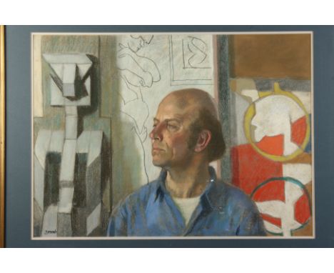 Ken SYMONDS (1927-2010)Roy WalkerPastel on paperSignedInscribed to the back and dated 198652.5 x 73 cm(See back page illustra