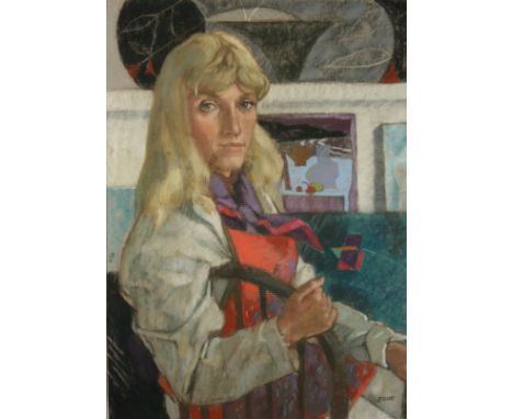 Ken SYMONDS (1927-2010)Jane O'MalleyPastel on paperSignedInscribed to the back and dated 198673 x 52.5 cm(See back page illus