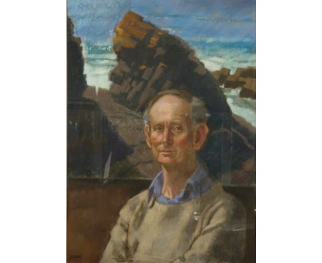 Ken SYMONDS (1927-2010)Bernard EvansPastel on paperSignedInscribed to the back and dated 198673 x 52.5 cmPart of a remarkable
