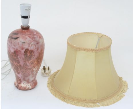 John BEDDING (1947)Small lamp base with antique shadeBurnished and fumed with metallic saltsCirca 1995Together with sign accr