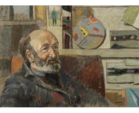 Ken SYMONDS (1927-2010)Tony O'MalleyPastel on paperSignedInscribed to the back and dated 198652.5 x 73 cmPart of a remarkable