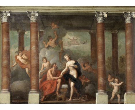 Attributed to Sir James Thornhill (Dorset 1675-1734 Stalbridge)Modello for a mythological mural, possibly depicting Jupiter a