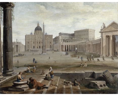 Circle of Jacob van Huchtenburg (undefined, Haarlem 1639-1675 Amsterdam)Saint Peter's Square, Rome oil on canvas73.7 x 96.4cm