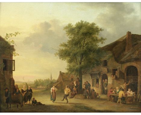 Petrus Johann van Regemorter (Antwerp 1755-1830)Figures outside an inn signed and dated 'VRegemorter 1784' (lower right, V an