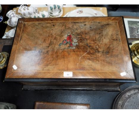 A 19TH CENTURY DISC PLAYING MUSICAL BOX, 'The Britannia' by B.H.A. in a figured walnut and kingwood crossbanded case, with ni