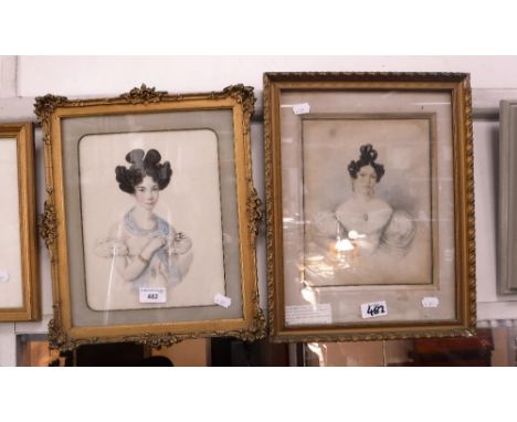 GERMAN SCHOOL, mid-19th century watercolour portrait of 'Princess Friedrich of the Netherlands' and a similar work