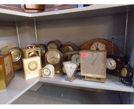 A selection of mantle, anniversary and dressing table clocks to include a Jerome & Co pat Oct 9th 1883 clock (16)Location: 10