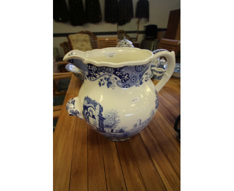 Large Copeland Spode Italian blue and white pottery jug (second)