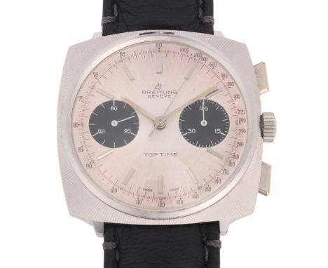 BREITLING - a Vintage stainless steel Top Time mechanical chronograph wristwatch, ref. 2006/33, circa 1970s, 'Panda' silvered