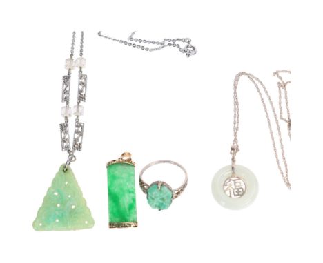 Various Chinese jewellery, including imitation jade .  Condition Report: Lot sold as seen unless specific item(s) requested