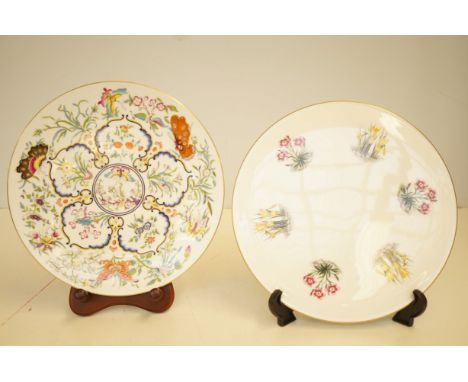 Royal Worcester plate exotic butterflies &amp; a cake stand - both with original boxes 