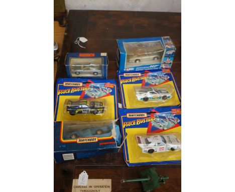 4 Vintage matchbox cars, 1 Corgi &amp; 1 other 