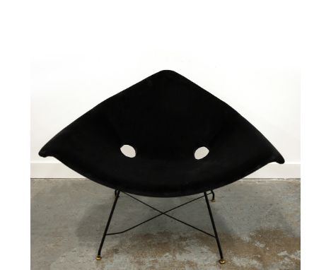 SAPORITI LOUNGE CHAIR. by Augusto Bozzi, vintage Italian, later velvet upholstered, 105cm W approx.