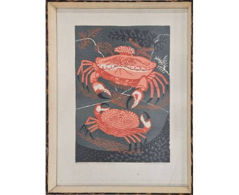 EDWARD BAWDEN (BRITISH 1903-1989). AESOP'S FABELS: AN OLD CRAB &amp; A YOUNG. (d) lithograph, signed and dated 1961, 52cm x 3