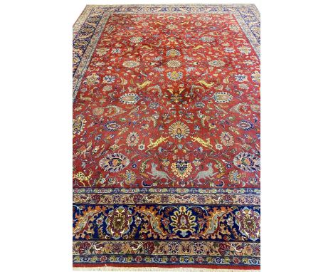 FINE HUNTING DESIGN QUM DESIGN CARPET. 360cm x 250cm.