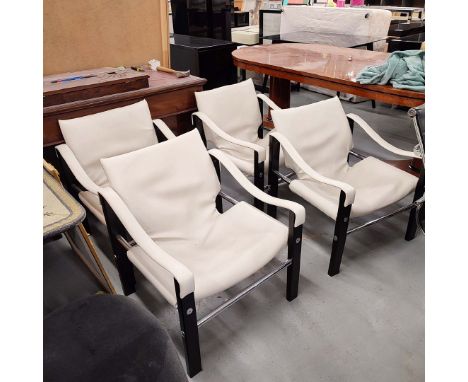 ARKANA CHELSEA SAFARI CHAIRS. a set of four, by Maurice Burke, vintage, 63cm W each approx. (4).
