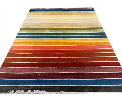 CONTEMPORARY STRIPED CARPET. 309cm x 243cm.