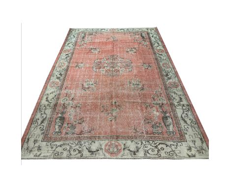 TURKISH OVERDYE CARPET. 295cm x 214cm.