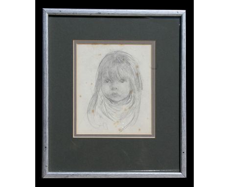 Marjorie Mostyn (British 1893-1979) - Pencil Portrait of a Young Girl - bought by the vendor from the artist's studio, framed