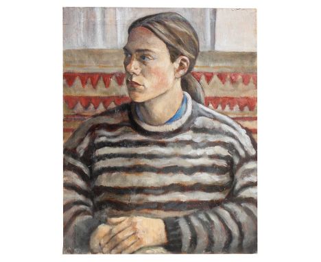 20th century school - Portrait of a Young Girl - oil on canvas, unframed, 58 by 71cms (23 by 28ins).