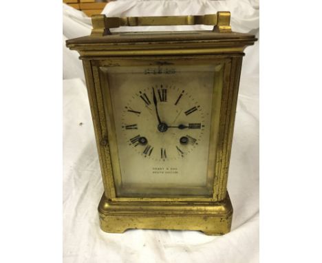 A carriage clock by Grant & Son South Shields.