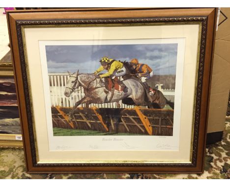 A large signed print Rooster Booster 228/350