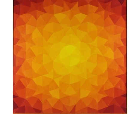 Richard Kurman (*1927, Chicago) - "Sonne", abstrakte, geometrische Komposition, 1978Öl auf Leinwand. Signatur "R. Kurman 1.X.