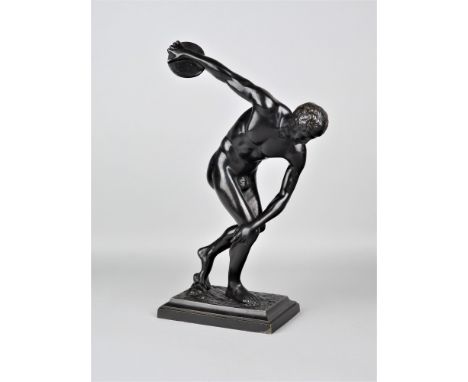 Bronze eines Diskuswerfers (Diskobolos)Statuette eines männlichen Athleten und Diskuswerfers nach dem Vorbild des griechische