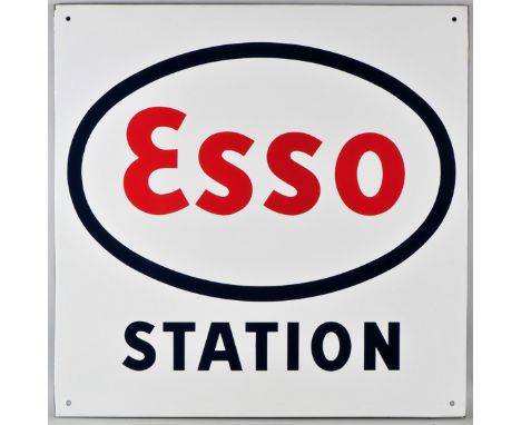 50/60er Jahre ESSO Emaille Schild, 86x86cmOriginal Werbeschild in exzellentem Zustand, Schaubild ohne Abplatzer. In den Ecken