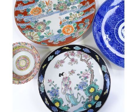 4 Chinese porcelain plates, largest 30cm diameter